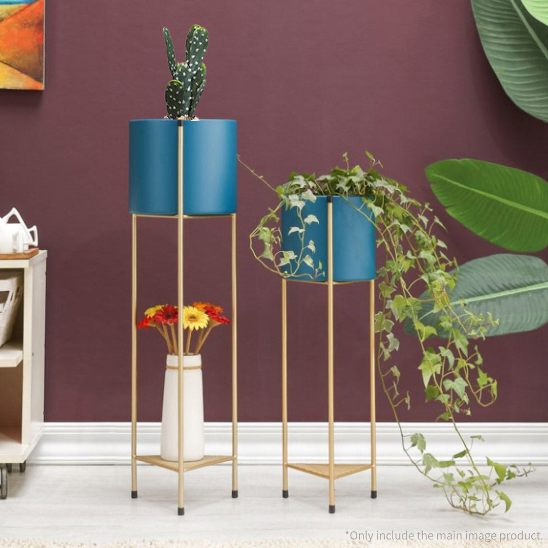 81CM Gold/Blue 2 Layer Plant Stand
