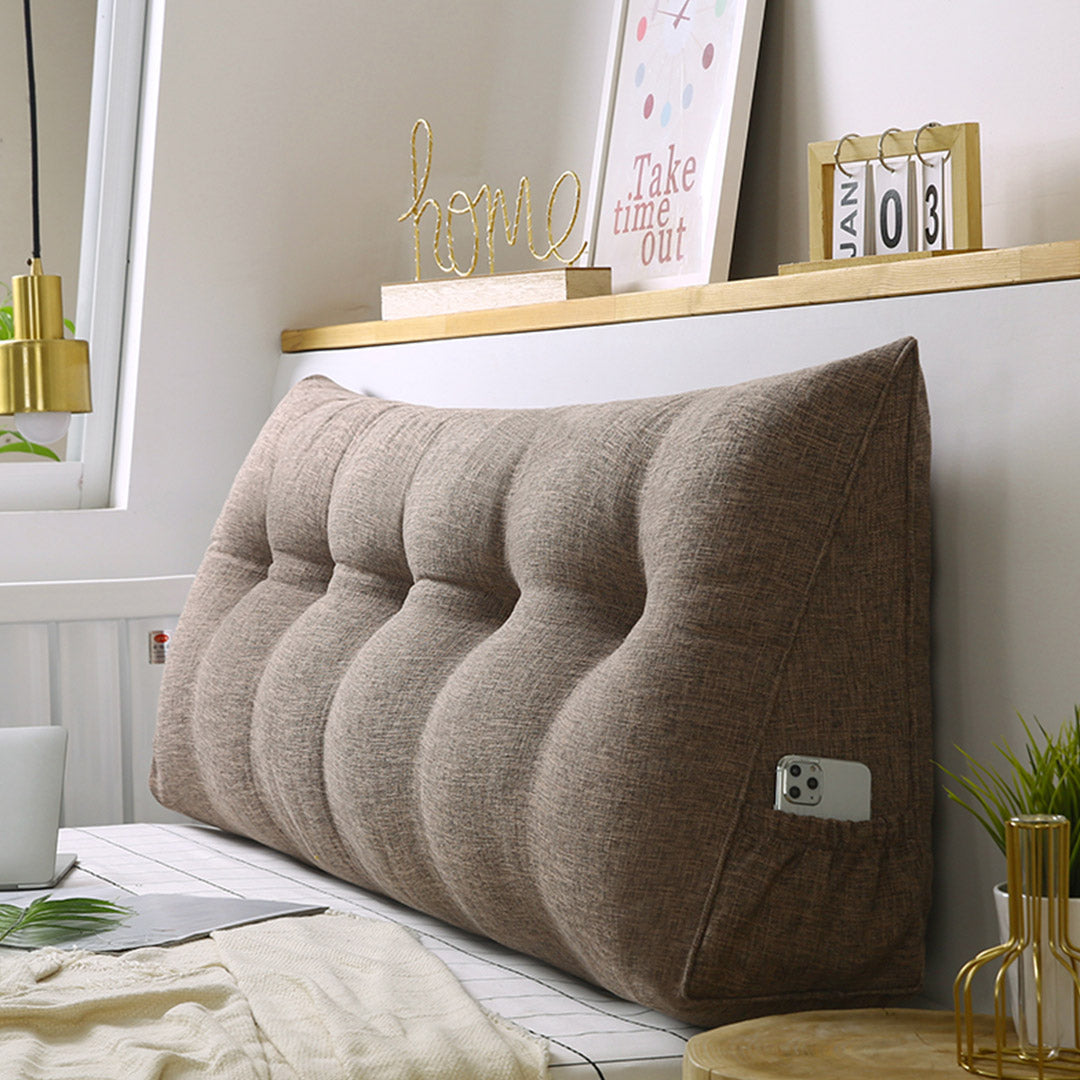 SOGA 150cm Coffee Wedge Bed Cushion