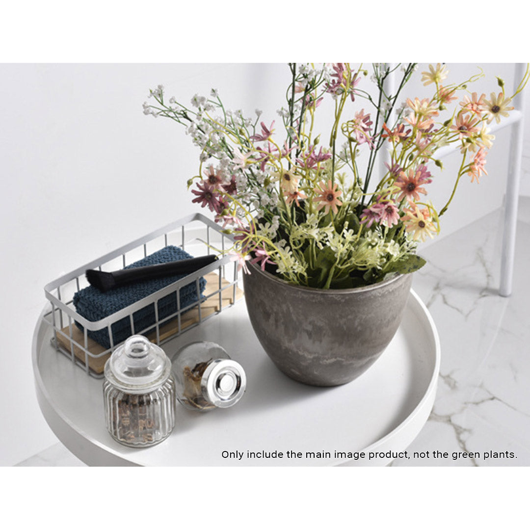 27cm Rock Grey Round Resin Planter