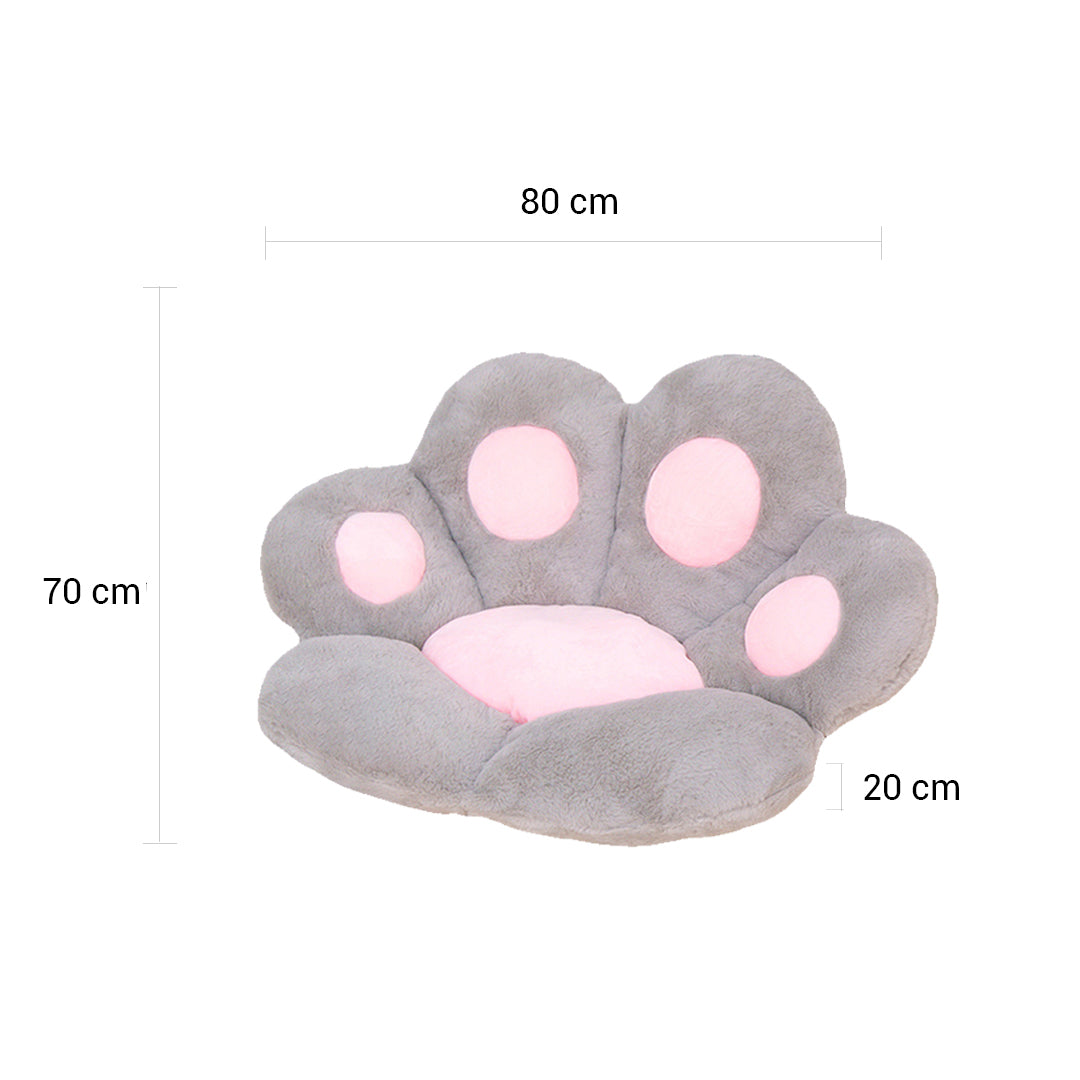80cm Grey Paw Shape Cushion