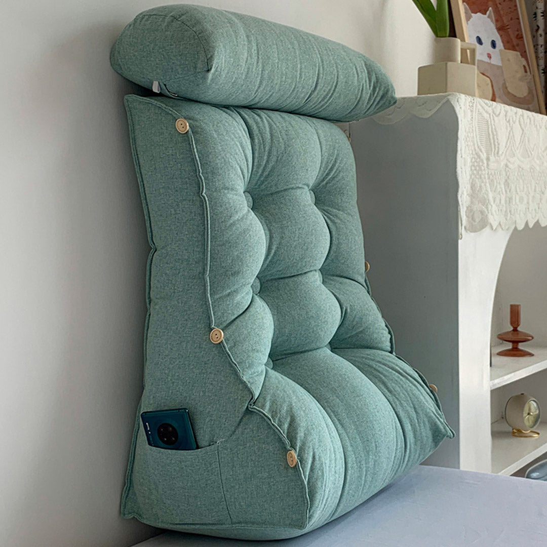 60cm Green Wedge Lumbar Pillow