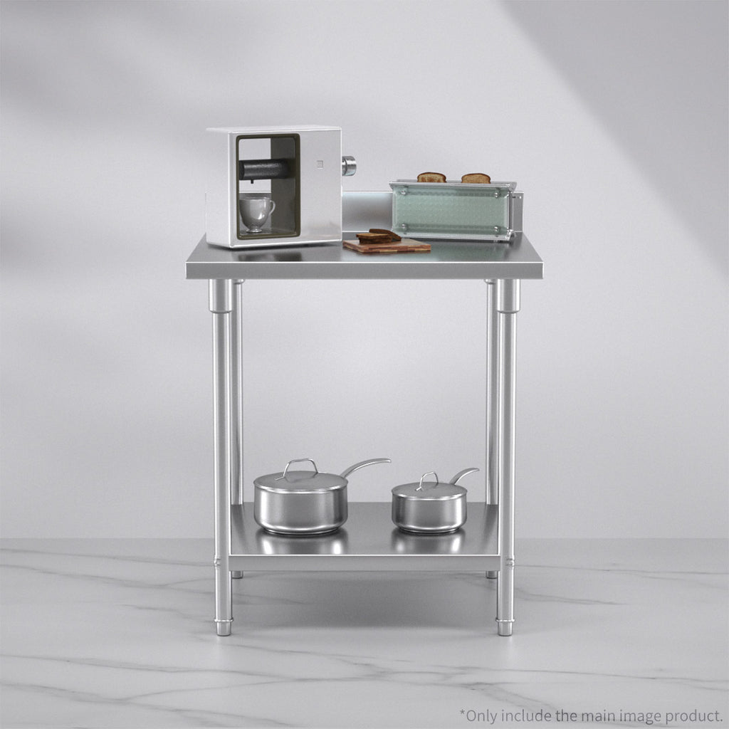 Commercial Kitchen Stainless Steel Bench Table with Back-splash 80*70*85cm