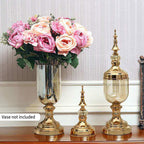 3pcs Artificial Silk with 15 Heads Rose Pink