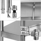 4 Tier Stainless Steel Display Shelf 150CM