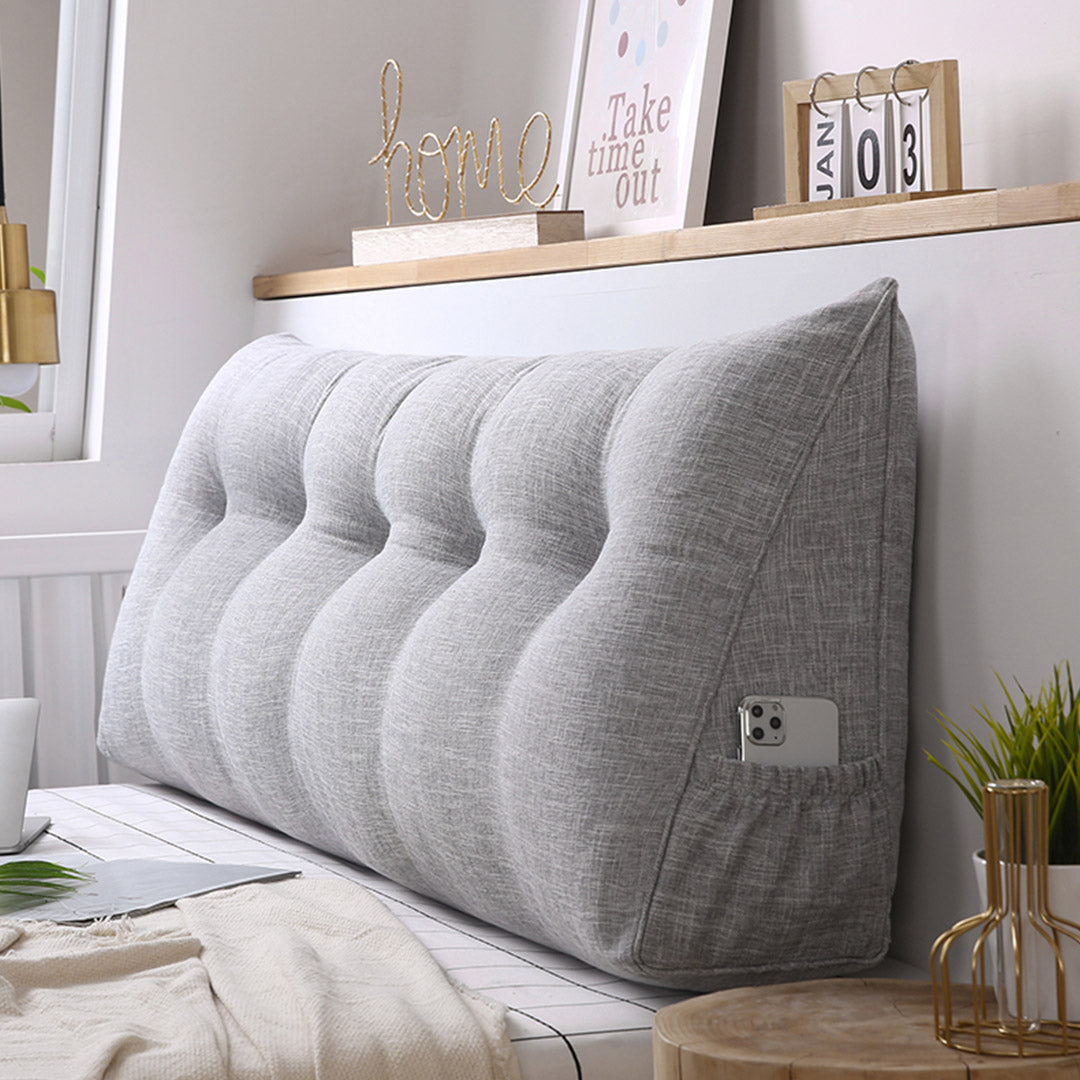 SOGA 180cm Silver Wedge Bed Cushion
