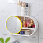 39cm Oval Wall-Mounted Mirror Storage Box