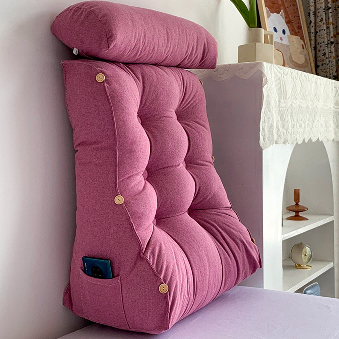 60cm Magenta Wedge Lumbar Pillow