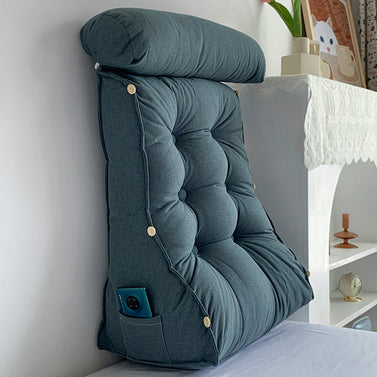 45cm Grey Wedge Lumbar Pillow