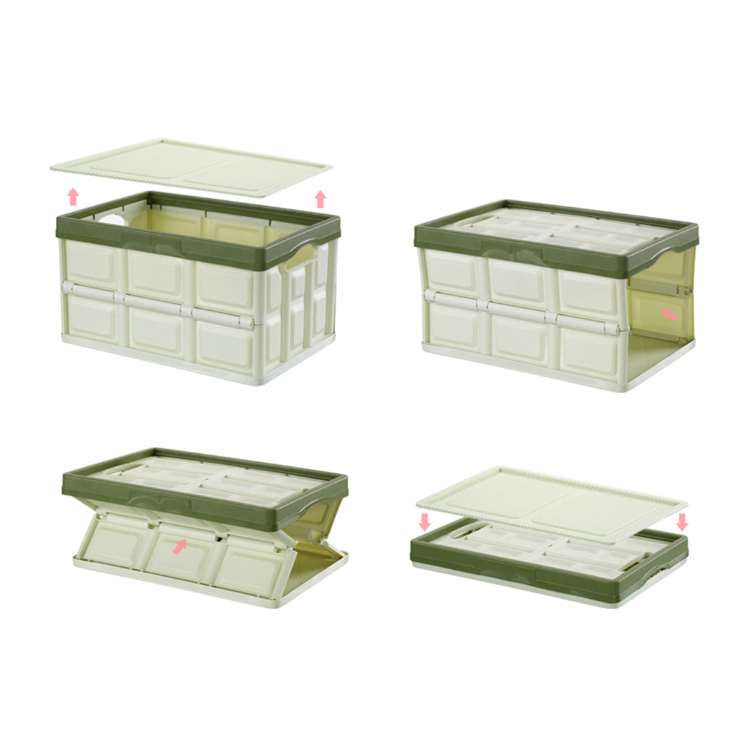 30L Collapsible Car Trunk Storage Box Green