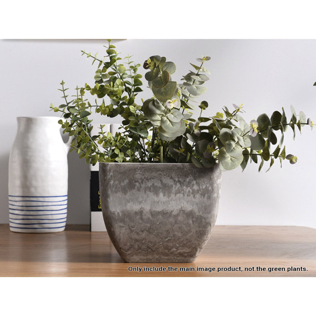 32cm Rock Grey Square Resin Planter