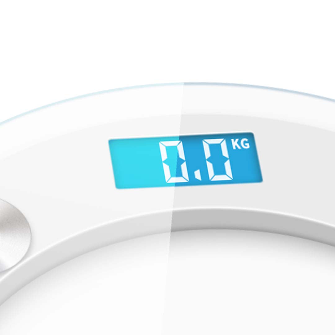 180kg Digital Glass LCD Scales Round White