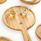 7 inch Blonde Round Wooden Tray