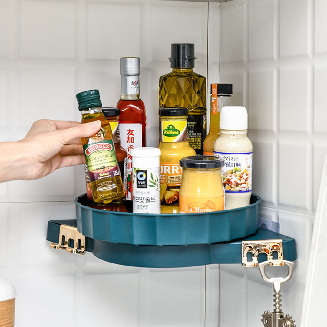 Green 360 Degree Wall-Mounted Rotating Bathroom Organiser