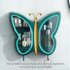 Green Butterfly Shape Wall-Mounted Makeup Organiser