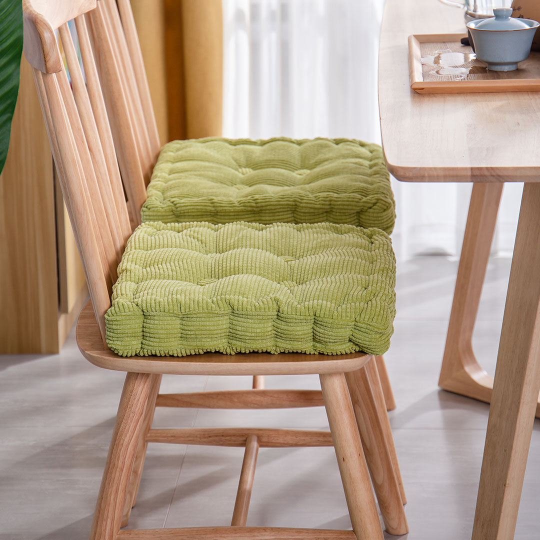 Green Plush Square Cushion