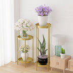 80CM Gold Tiered Plant Pots Holders Rack Garden Shelf