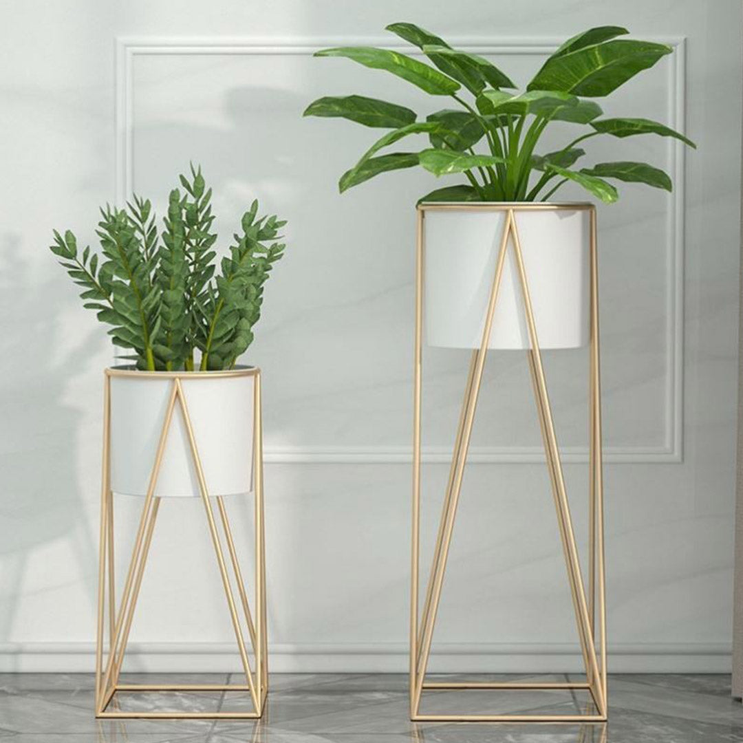 50CM Gold Wire Metal White Pot Holder Rack
