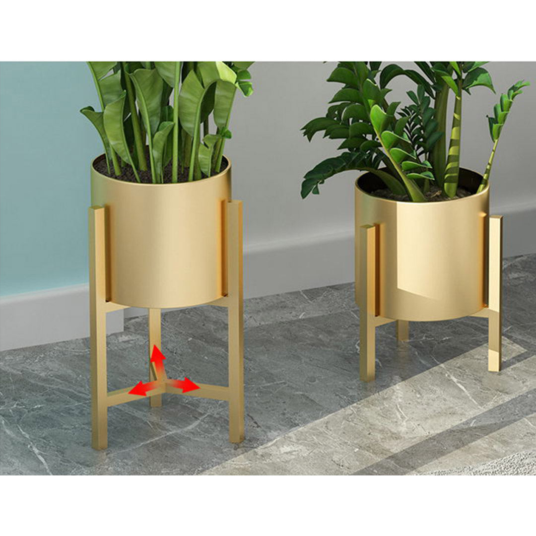 45CM Reversible Gold Metal Plant Pots Holders Rack