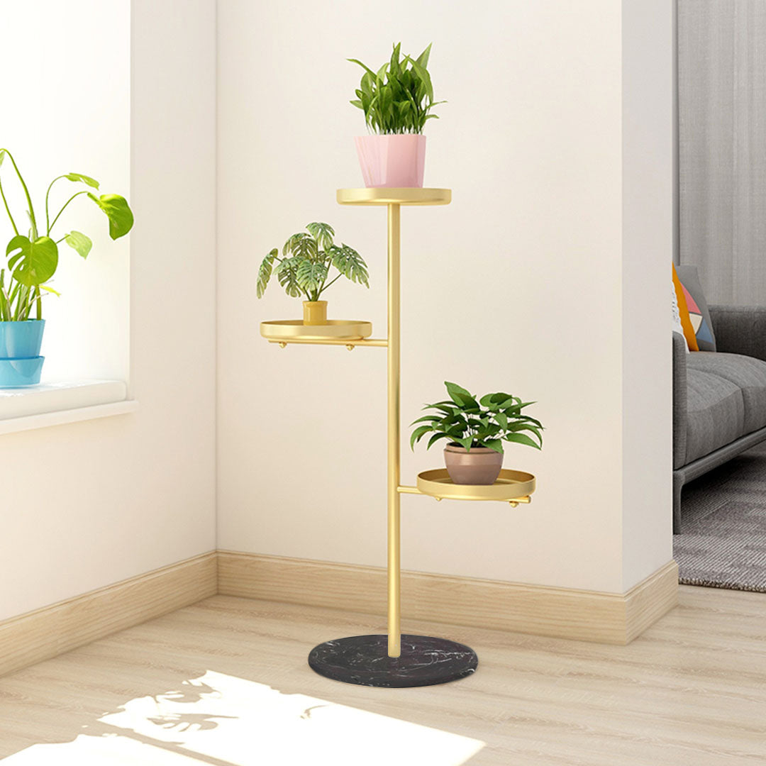 3 Tier Gold Round Plant Stand
