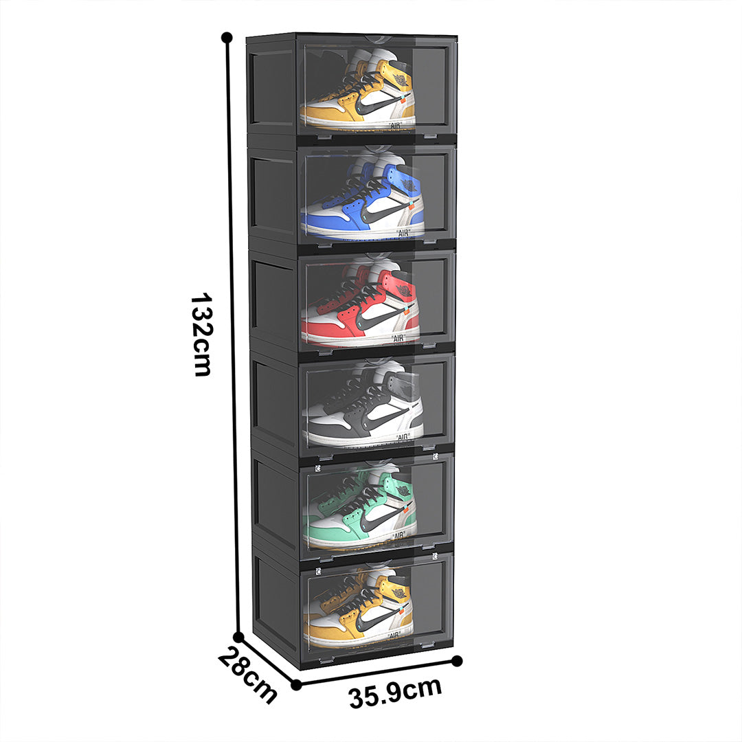 6 Tier Black Shoe Organiser