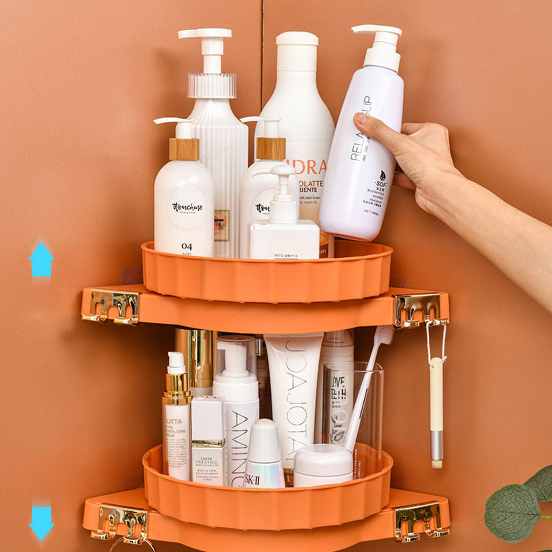 Orange 360 Degree Wall-Mounted Rotating Bathroom Organiser