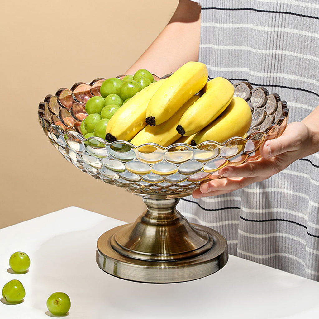 Pedestal Crystal Glass Fruit Bowl