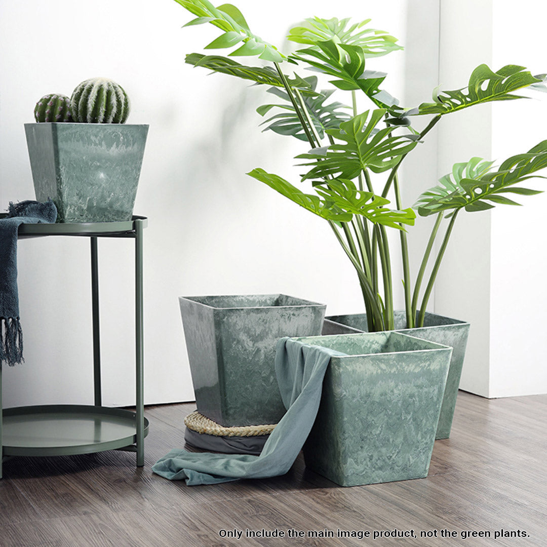 27cm Green Grey Square Planter