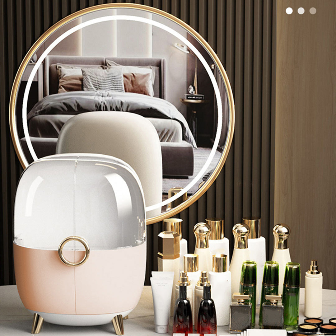 Pink Transparent Countertop Cosmetic Storage