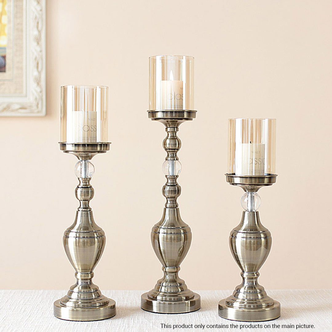 49.5cm Glass Candle Holder Iron Metal
