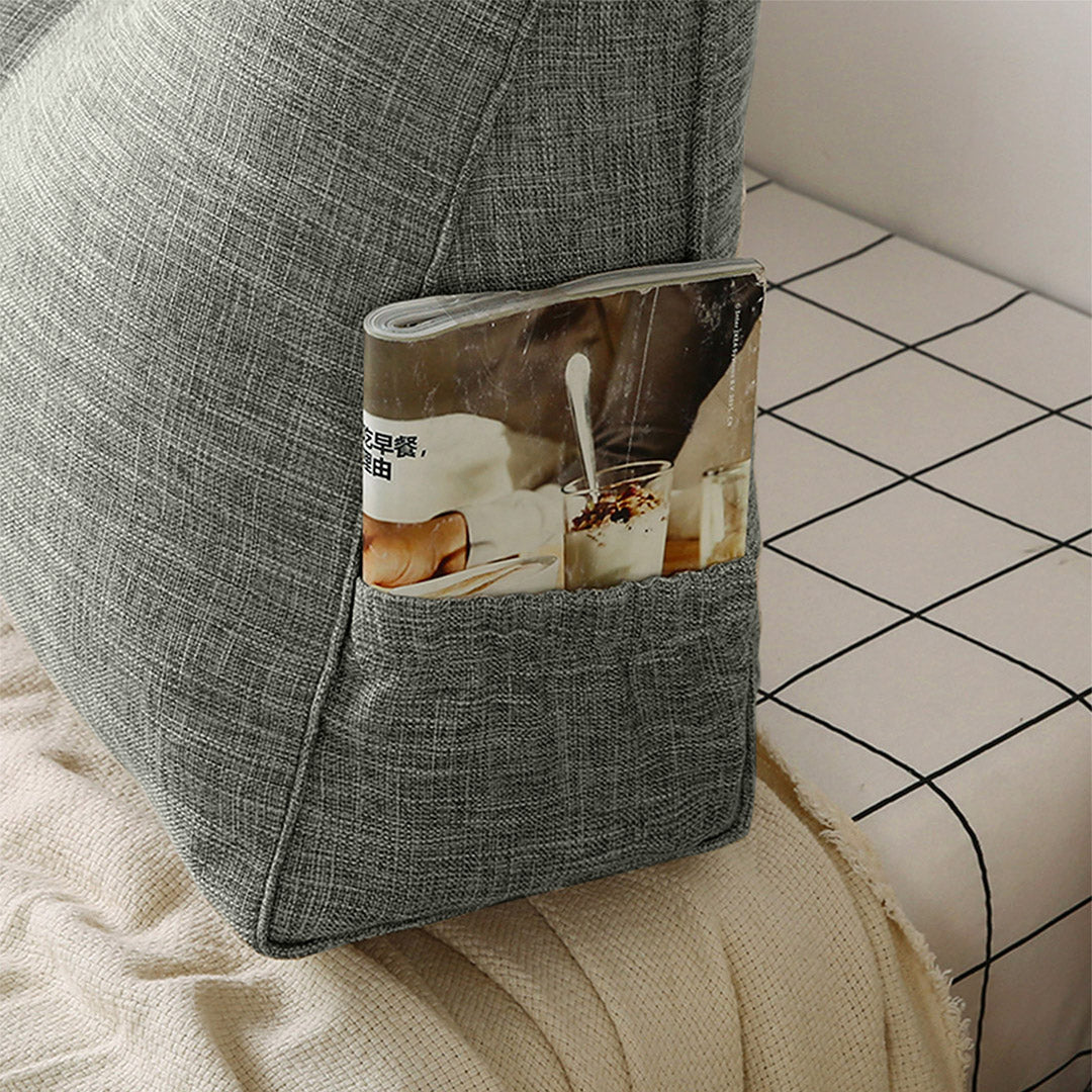SOGA 150cm Grey Wedge Bed Cushion