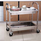 2 Tier Stainless Steel Utility Cart 95x50x95cm Large