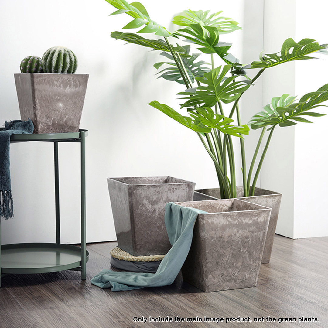 27cm Sand Grey Square Planter