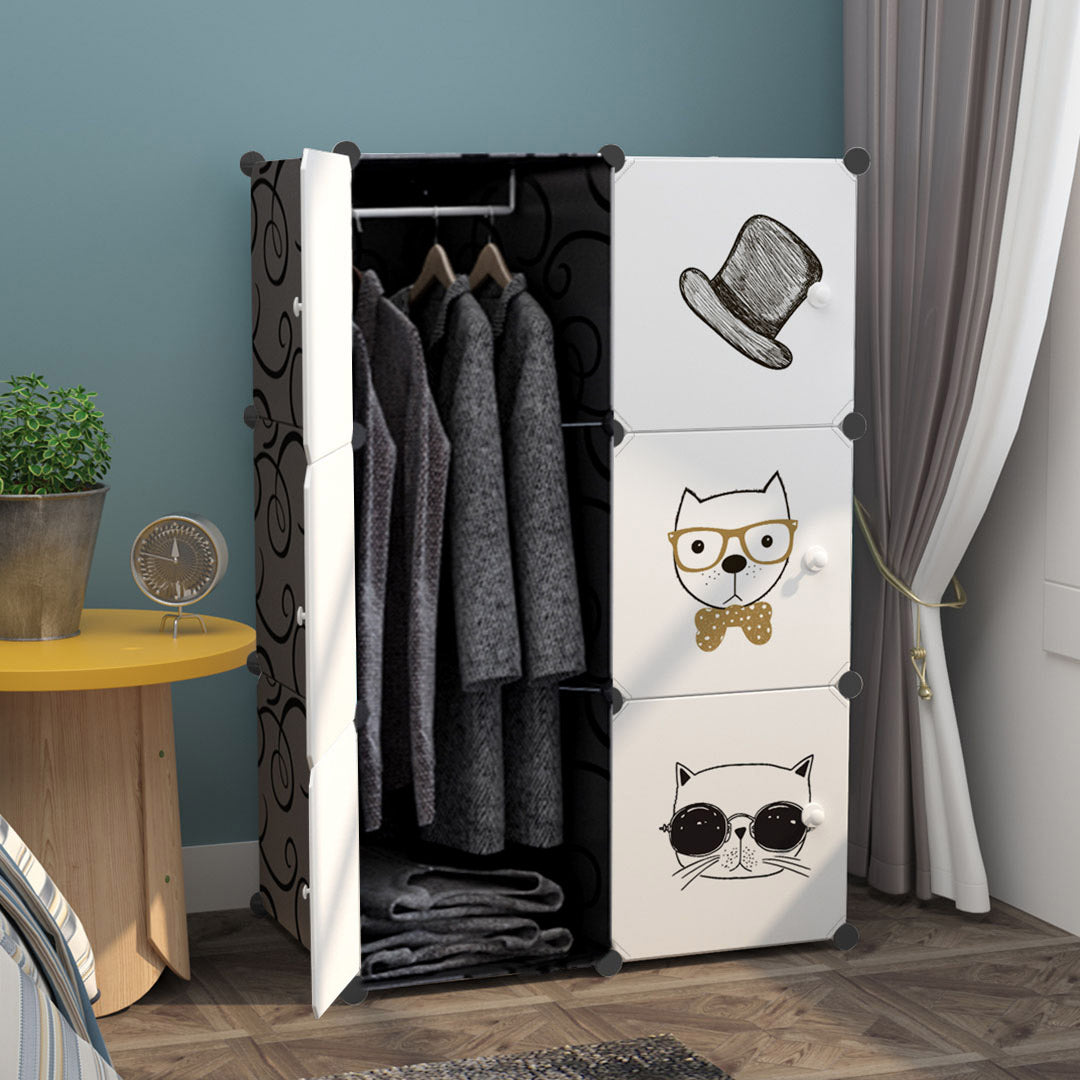 6 Cubes Black Portable Wardrobe