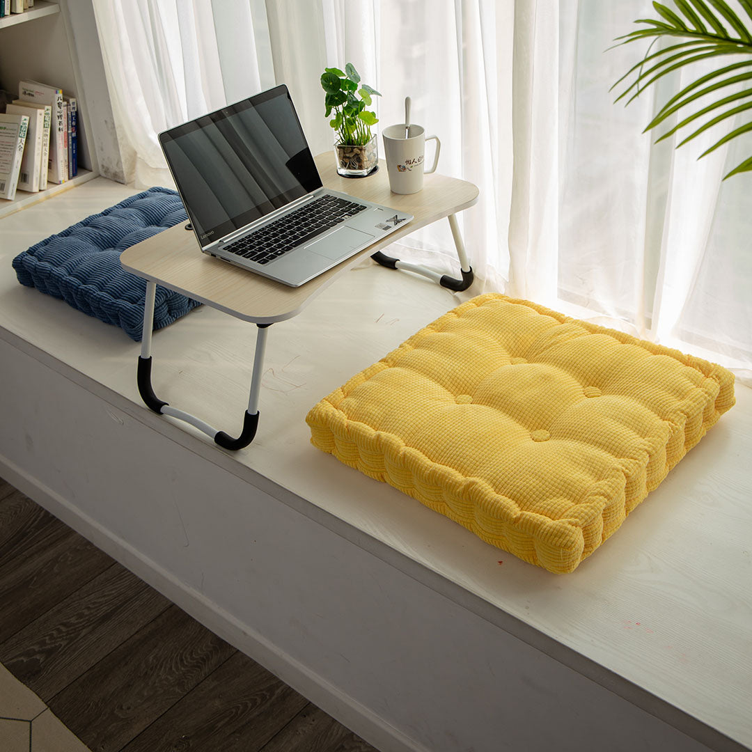 Yellow Plush Square Cushion