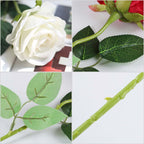 20pcs Artificial Silk Rose Bouquet White