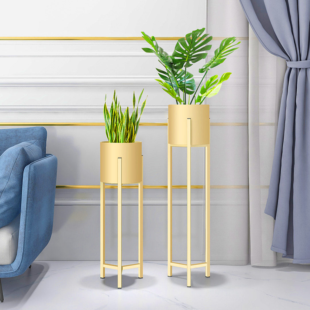 60CM Reversible Gold Metal Plant Pots Holders Rack