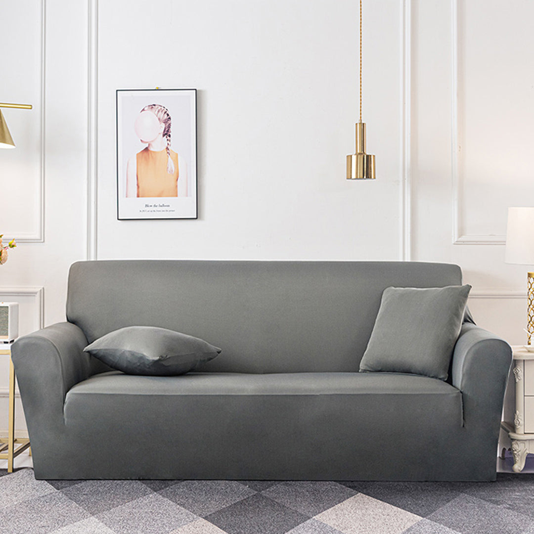 High Stretch 1-Seater Grey Sofa Slipcover