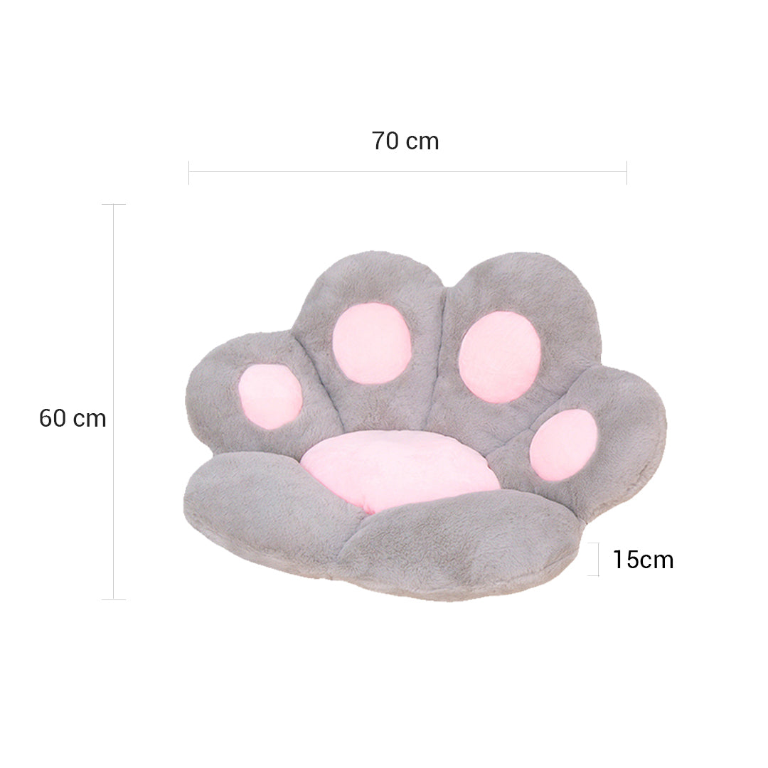 70cm Grey Paw Shape Cushion