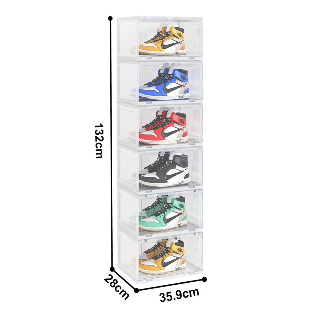 6 Tier Transparent Shoe Organiser