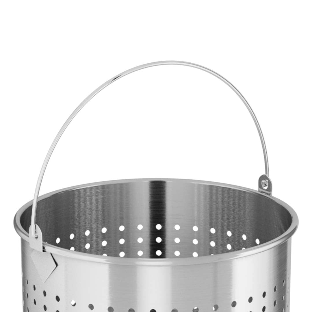 33L 18/10 Stainless Steel Perforated Pasta Strainer with Handle