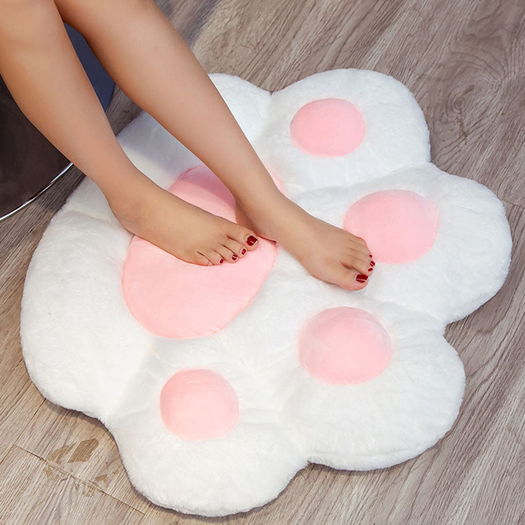 80cm White Paw Shape Cushion