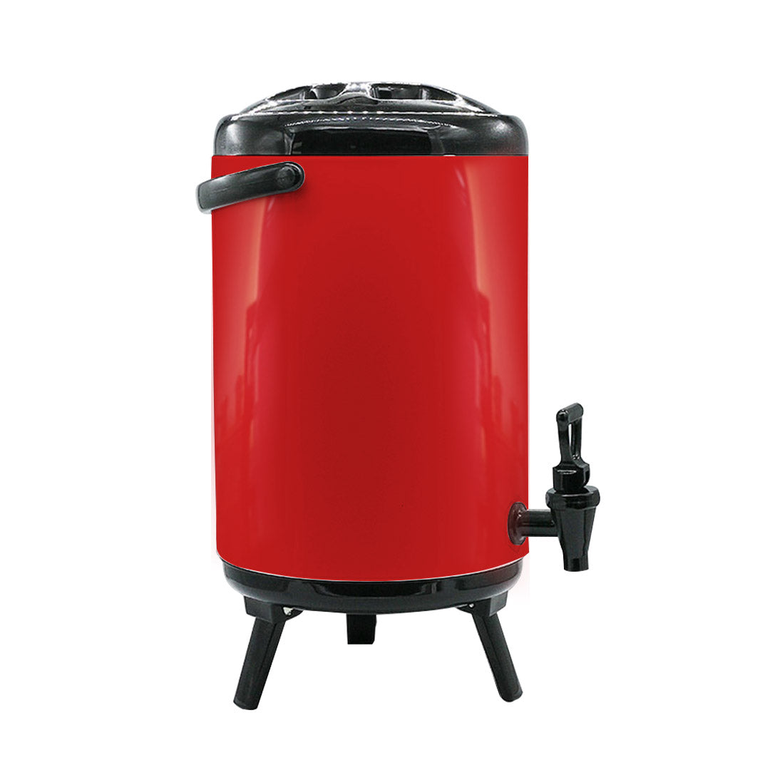 10L Stainless Steel Milk Tea Barrel with Faucet Red