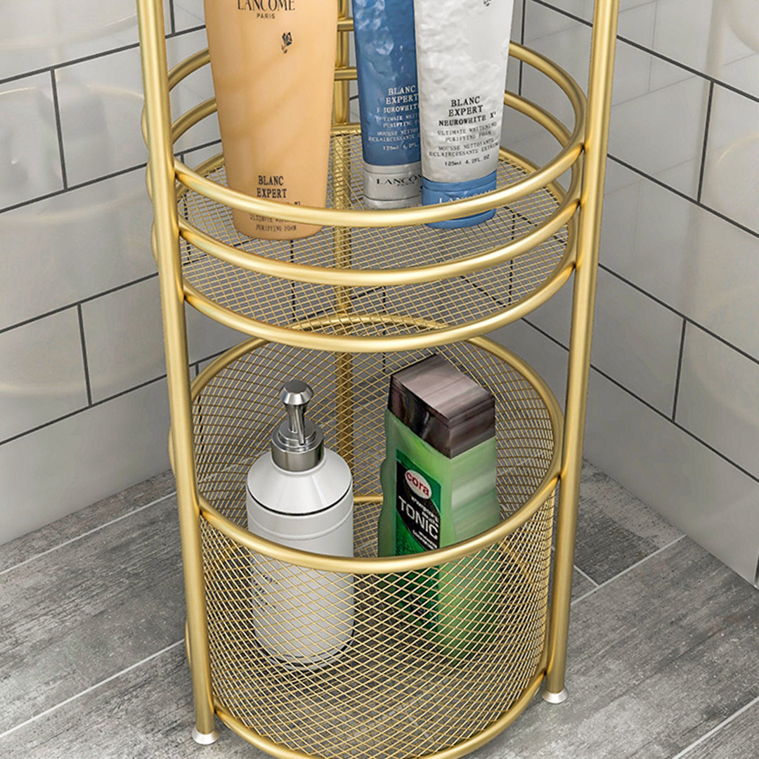3 Tier Freestanding Storage Shelf Multifunctional Display Rack with Basket