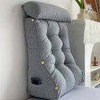 60cm Silver Wedge Lumbar Pillow
