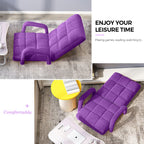 Floor Recliner Lazy Chair with Armrest Purple