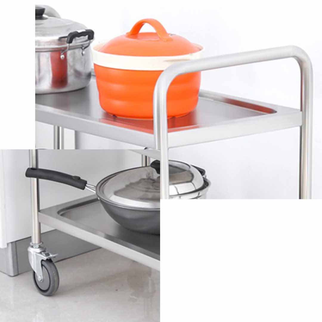4 Tier Stainless Steel Utility Cart Round 48x32x79cm