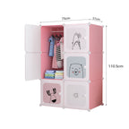 6 Cubes Pink Portable Wardrobe
