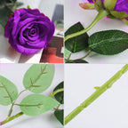 5pcs Artificial Silk Rose Purple