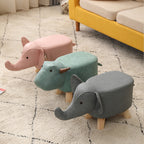 Pink Kids Ottoman Stool Deer Character Bench Seat