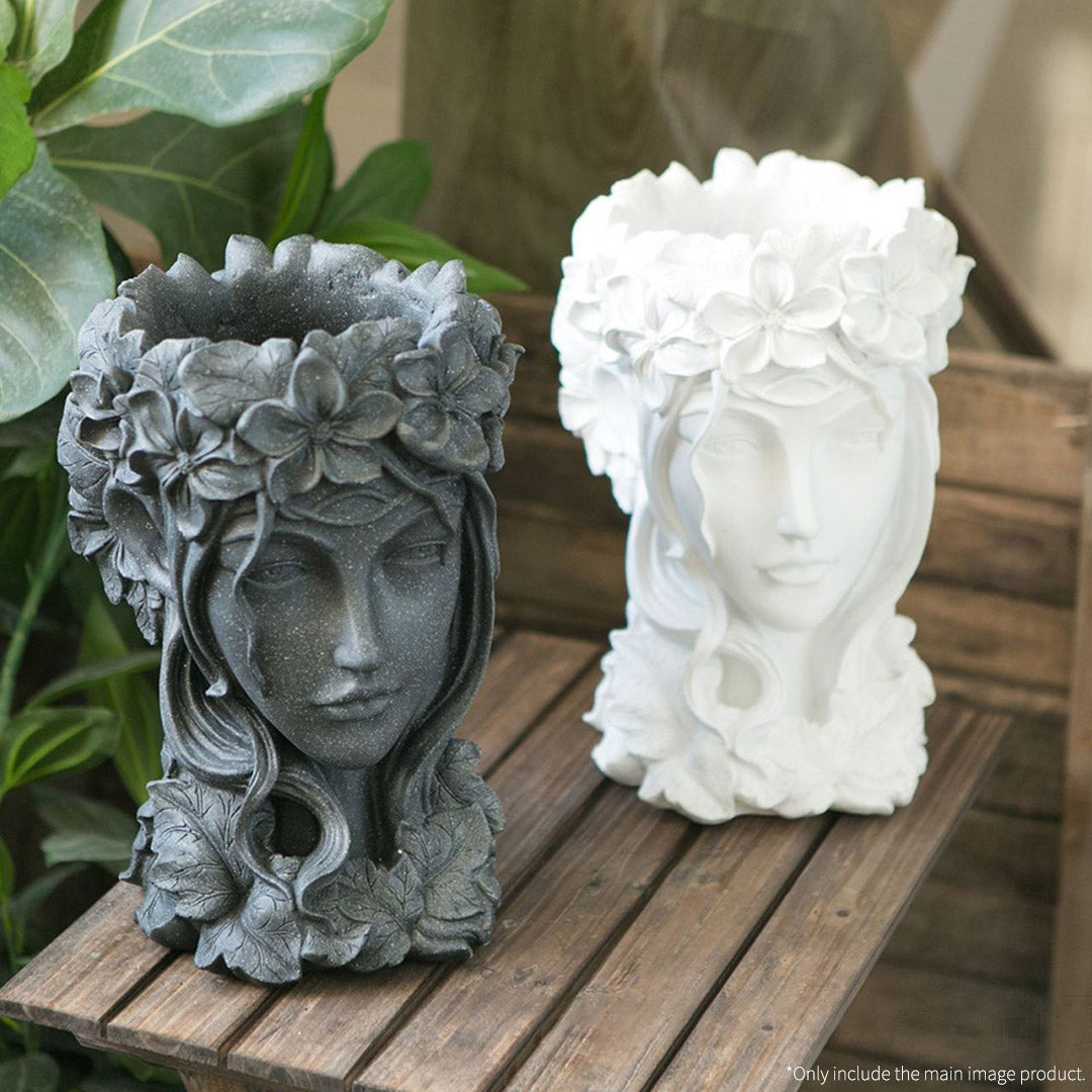 Resin Flower Pot Decor White